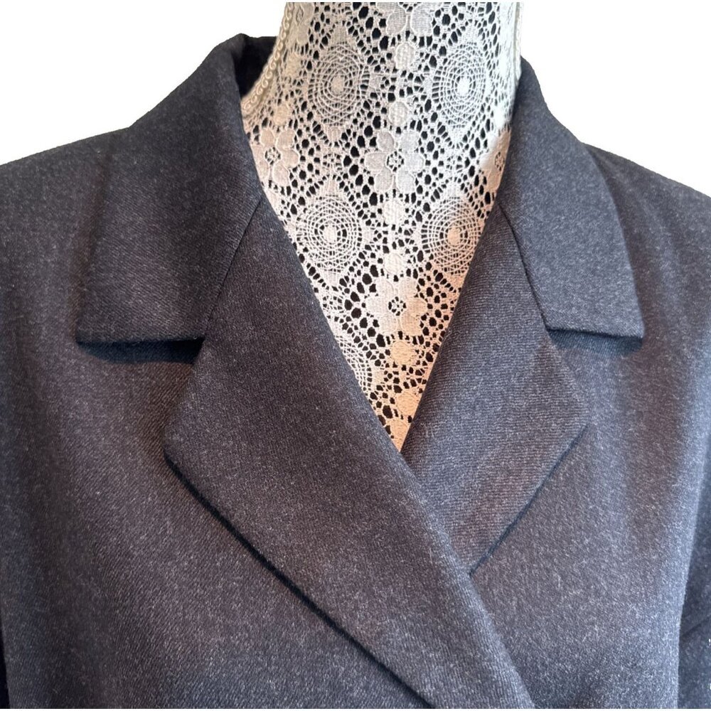 studio JAX double breasted 100 %‎ wool  jacket black, lined, size 20 W - Picture 6 of 13